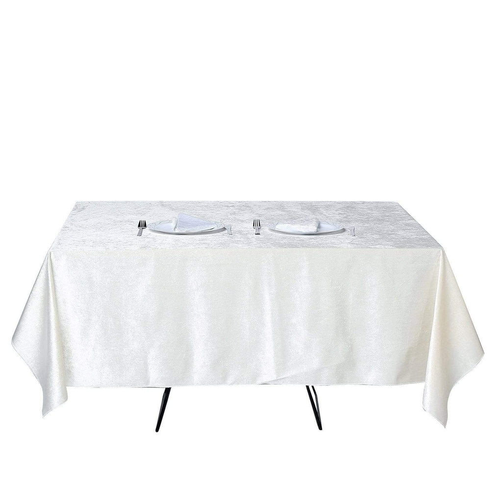 72x72 in Ivory Square Premium Velvet Table Overlay