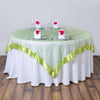 85 inch Apple Green Embroidered Organza Overlay