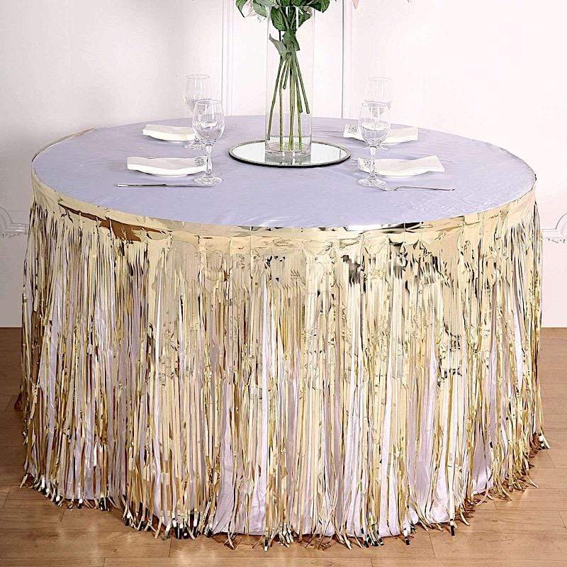 Rain Curtain Tassel Table Skirt Foil Diy For Dessert Table - Temu
