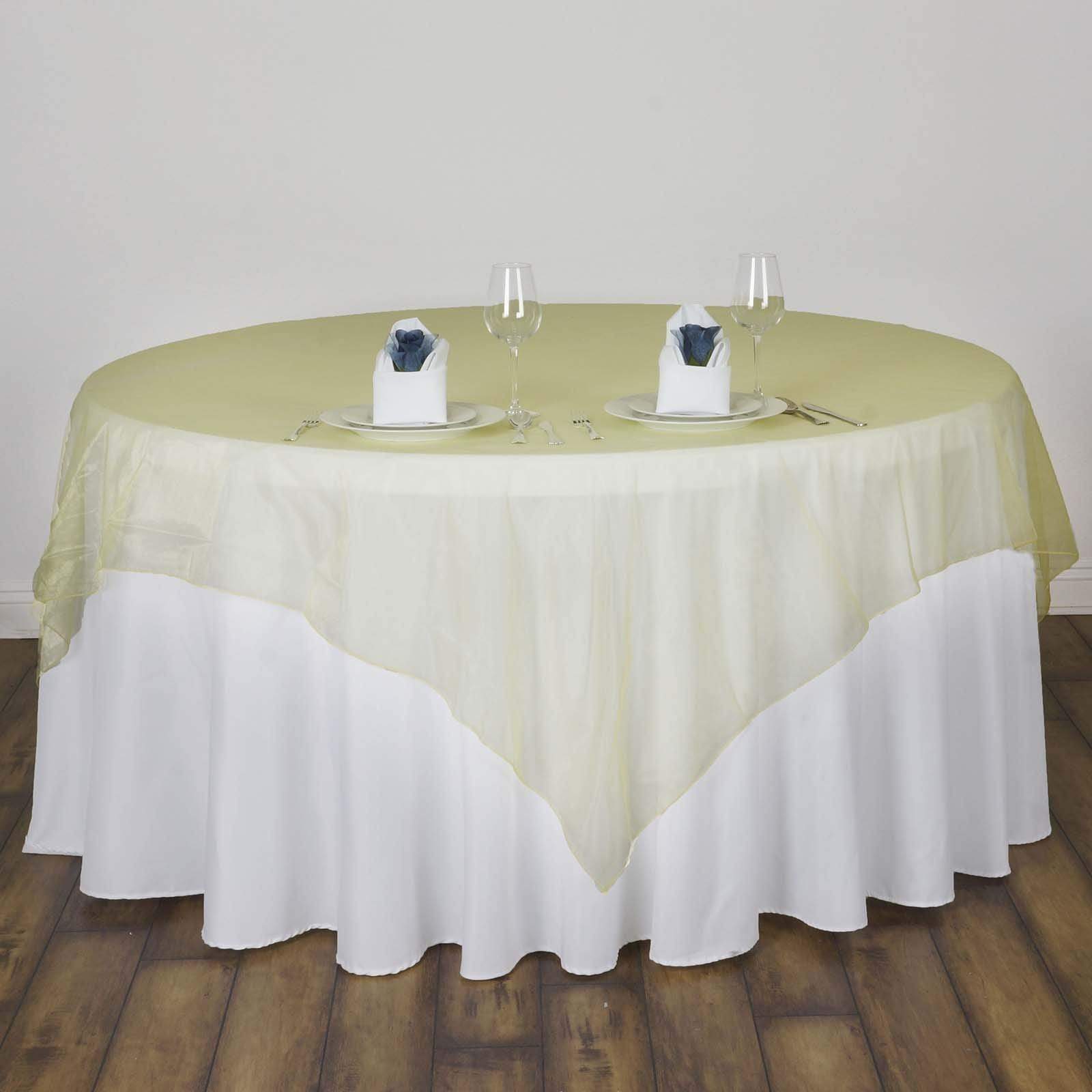 90 inch Square Organza Table Overlay