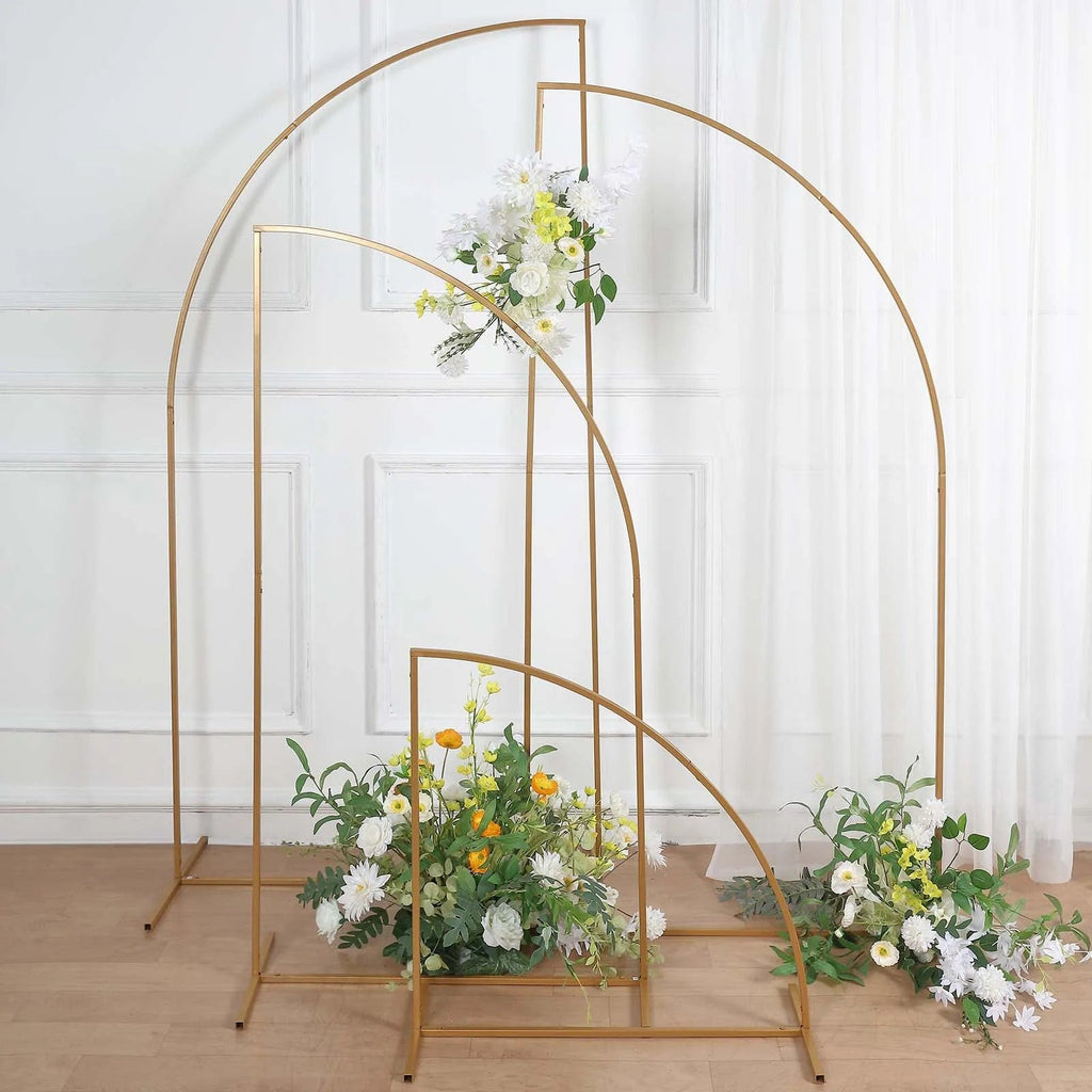 Sturdy Metal Backdrop Stand Frame Shiny Gold Stand for Wedding