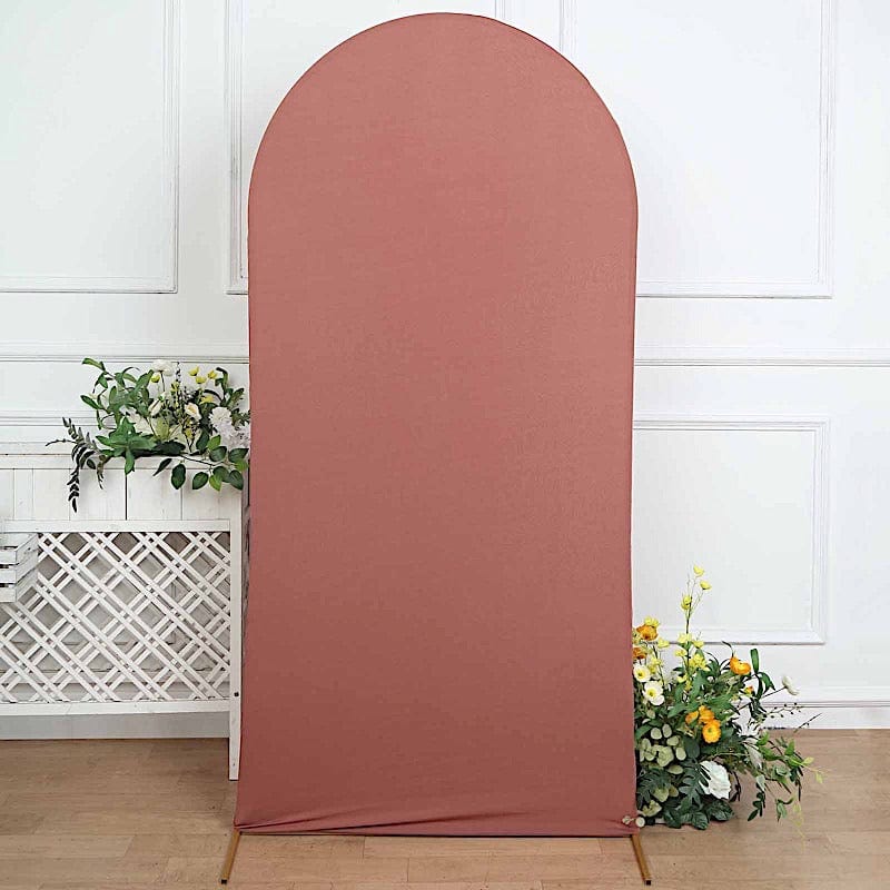 Fitted Matte Spandex Round Top Wedding Arch Backdrop Stand Cover