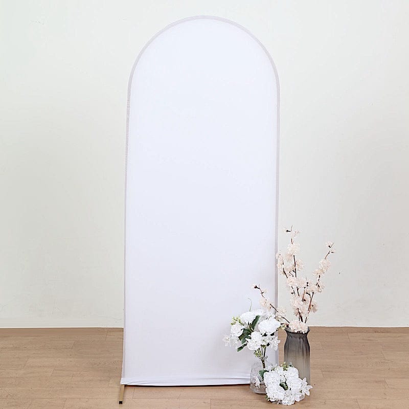 Fitted Matte Spandex Round Top Wedding Arch Backdrop Stand Cover
