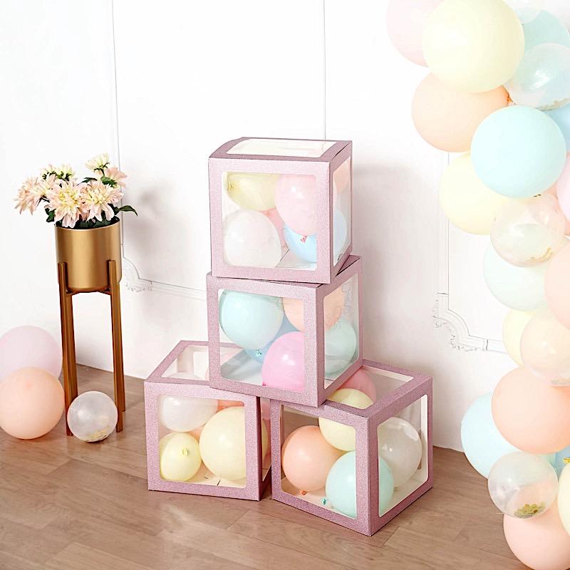 2 pcs 12 in Transparent Balloon Boxes Party Decorations