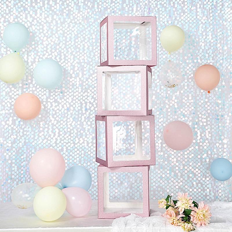 2 pcs 12 in Transparent Balloon Boxes Party Decorations