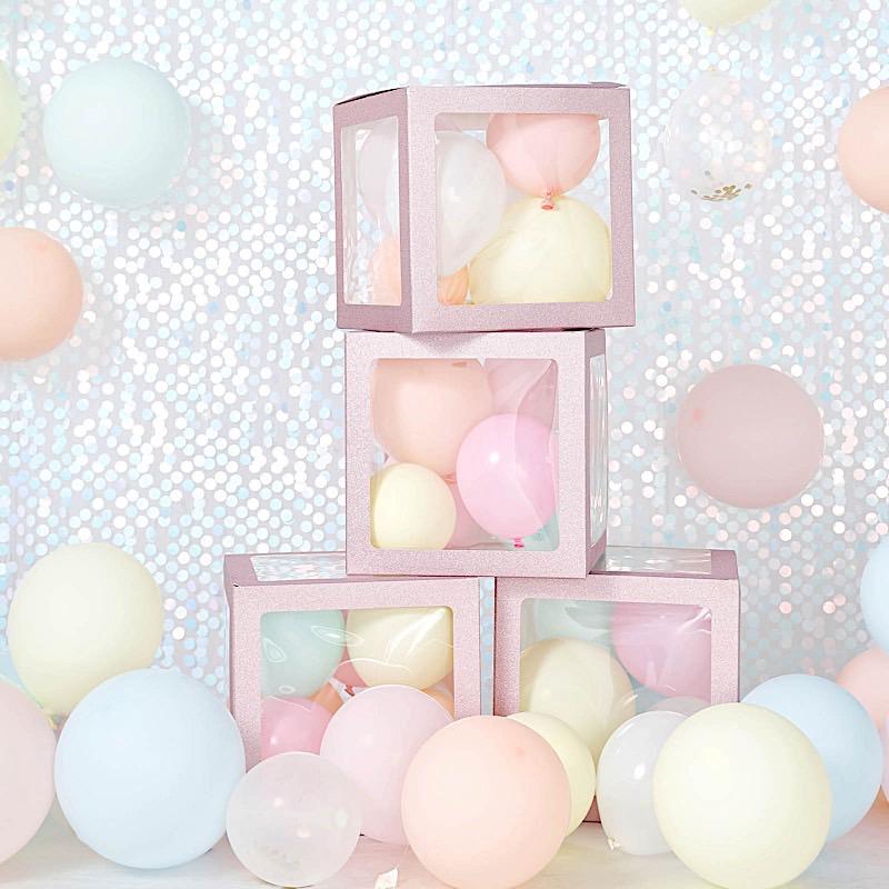 2 pcs 12 in Transparent Balloon Boxes Party Decorations