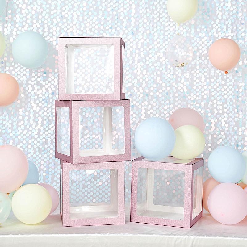 2 pcs 12 in Transparent Balloon Boxes Party Decorations