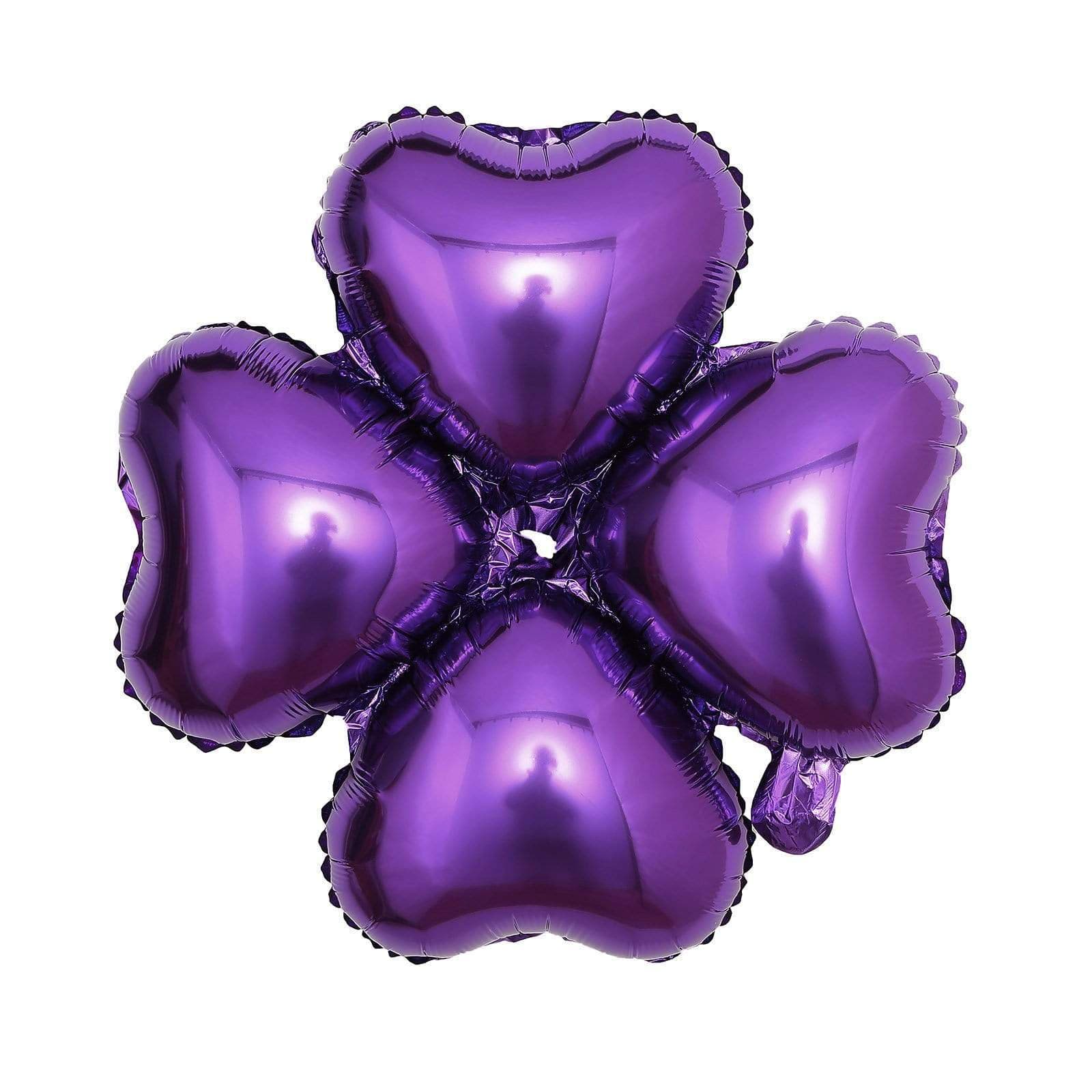 10 pcs 15 in wide Clover Mylar Foil Balloons