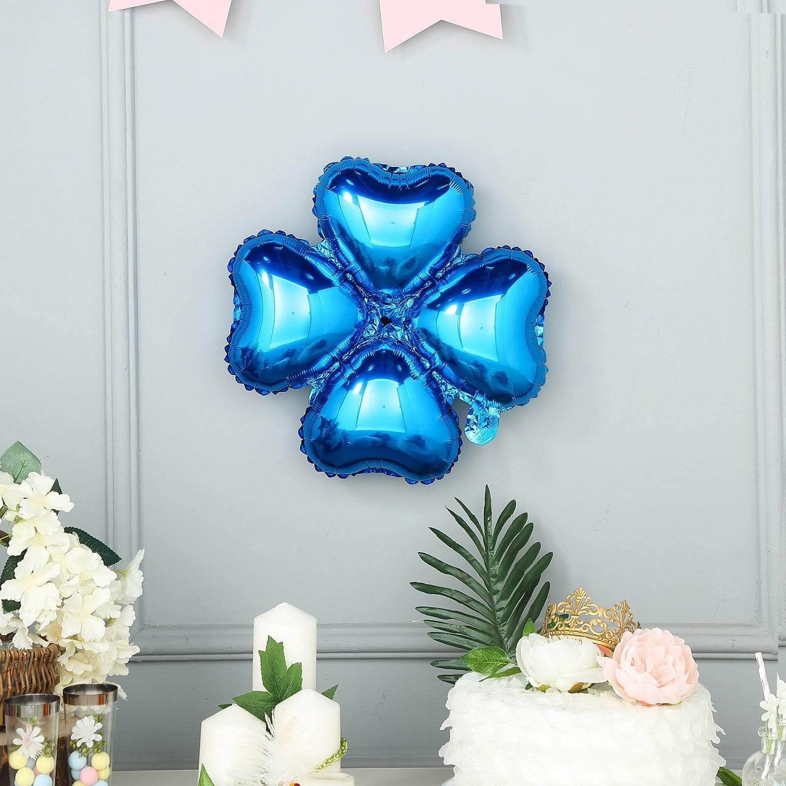 10 pcs 15 in wide Clover Mylar Foil Balloons