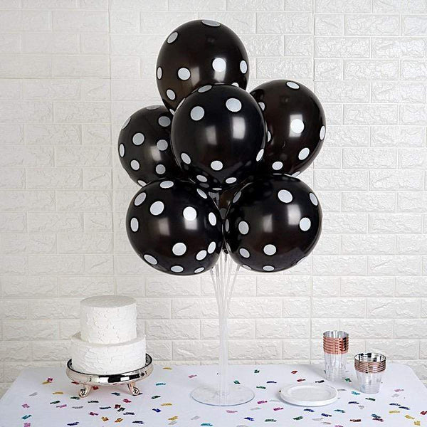 24 Assorted Black and White Polka Dot Balloons!