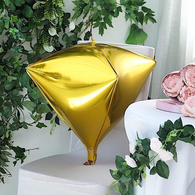 3 pcs 16 in tall 4D Diamond Mylar Foil Balloons