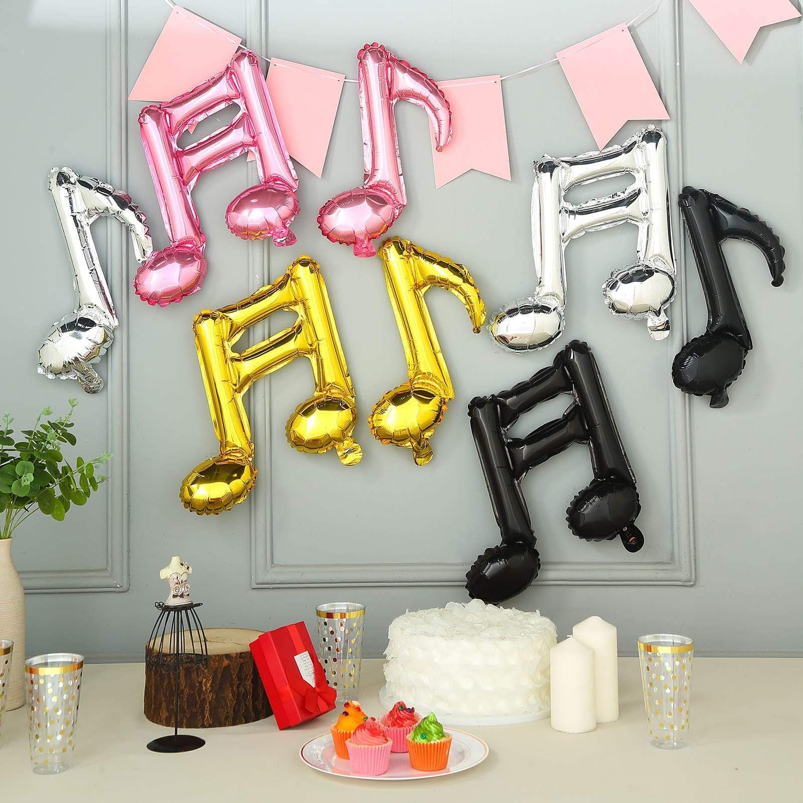 6 pcs Music Notes Mylar Foil Balloons