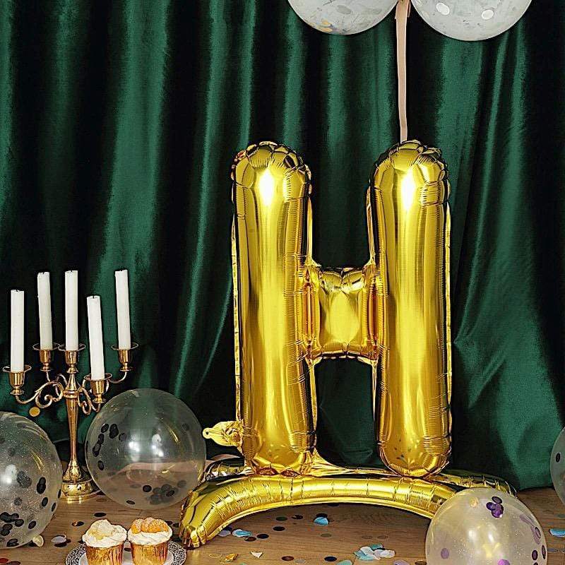 Gold 27 in tall Letter Mylar Foil Standing Balloons