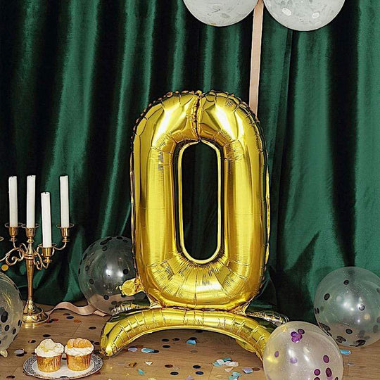 Gold 27 in tall Number Mylar Foil Standing Balloons