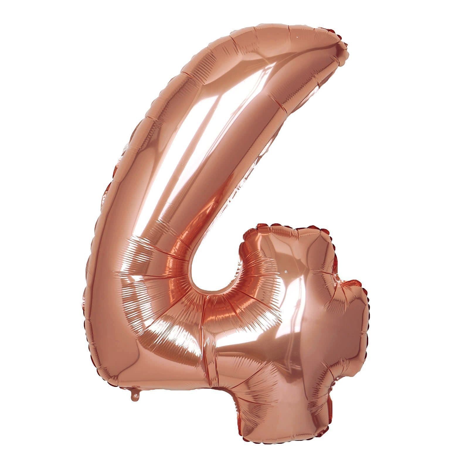 Rose Gold 40" tall Number Mylar Foil Balloons