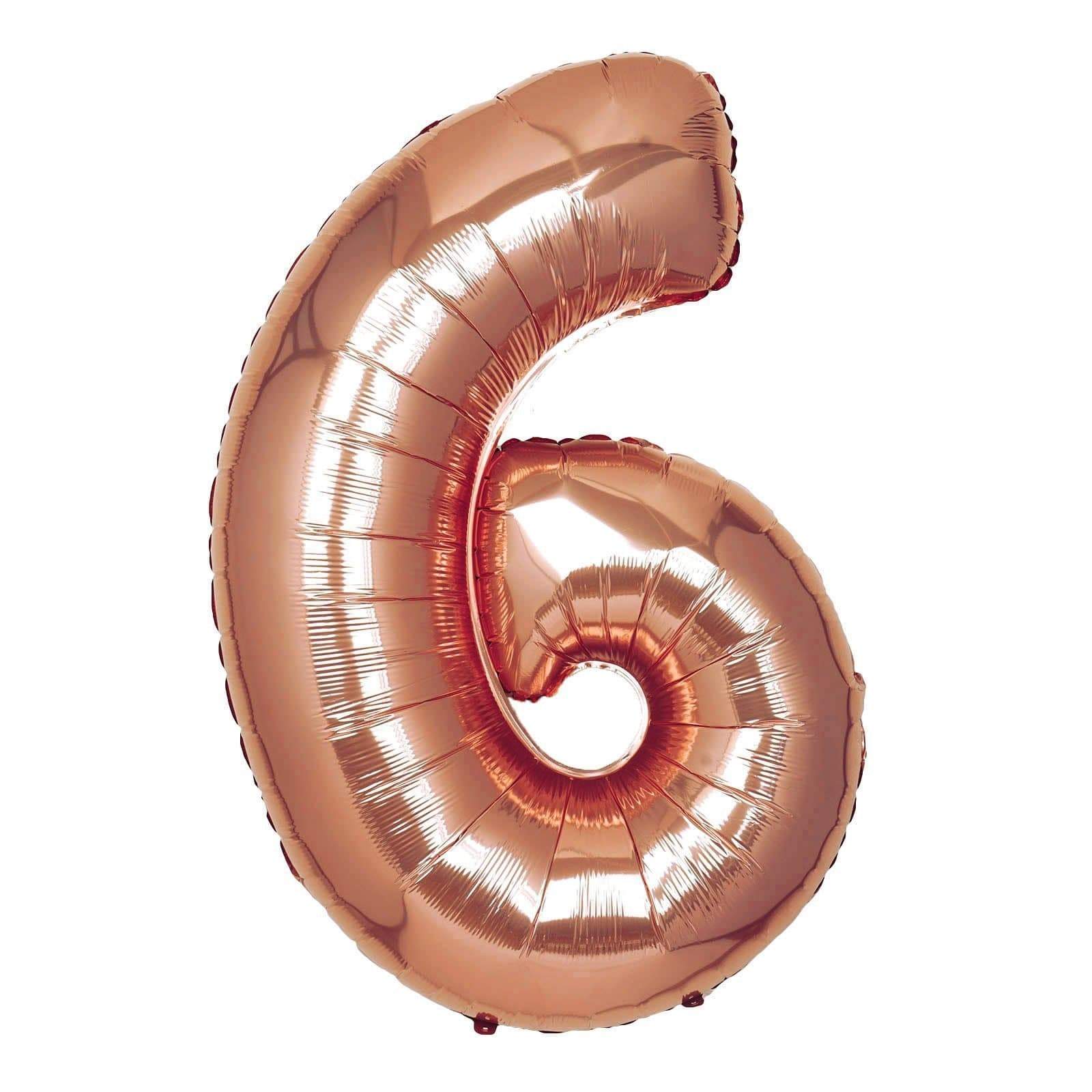 Rose Gold 40" tall Number Mylar Foil Balloons