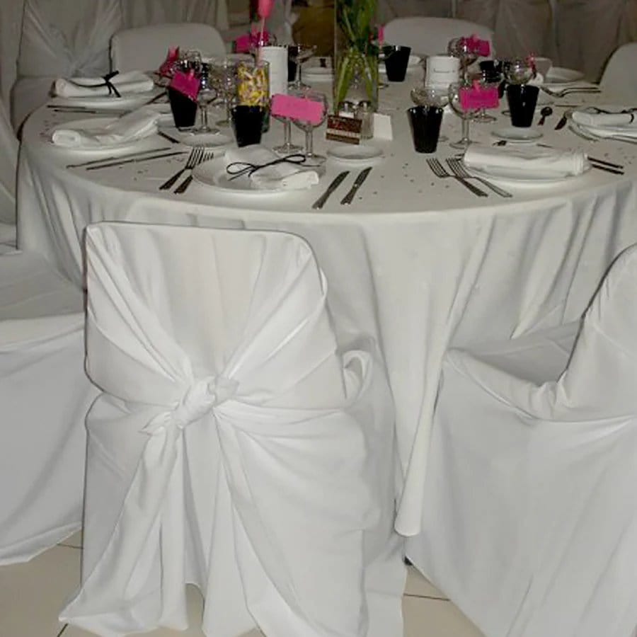 White Universal Polyester Chair Cover