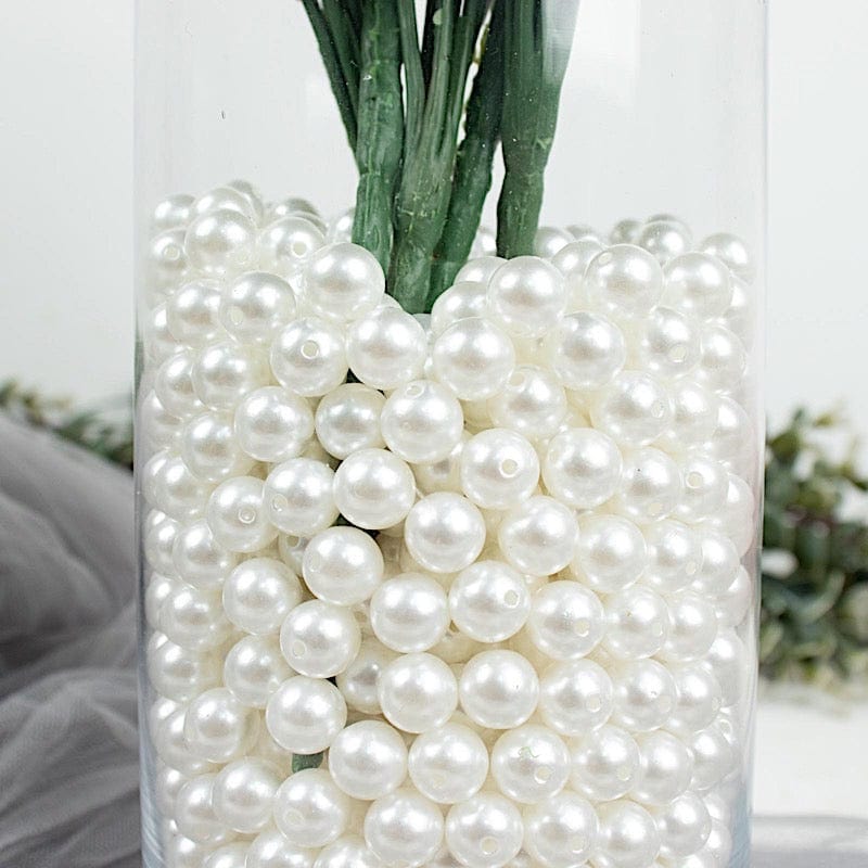 BalsaCircle 1.18 Faux Pearls Loose Beads White 