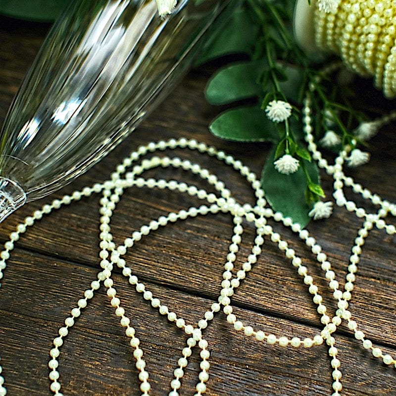 Faux string pearls for crafting, 3 pkgs, 6 feet each