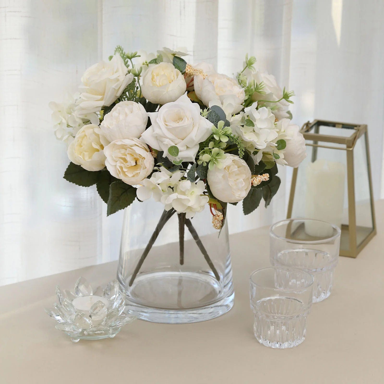 2 Bouquets 12 in Assorted Artificial Flowers Silk Floral Bushes
