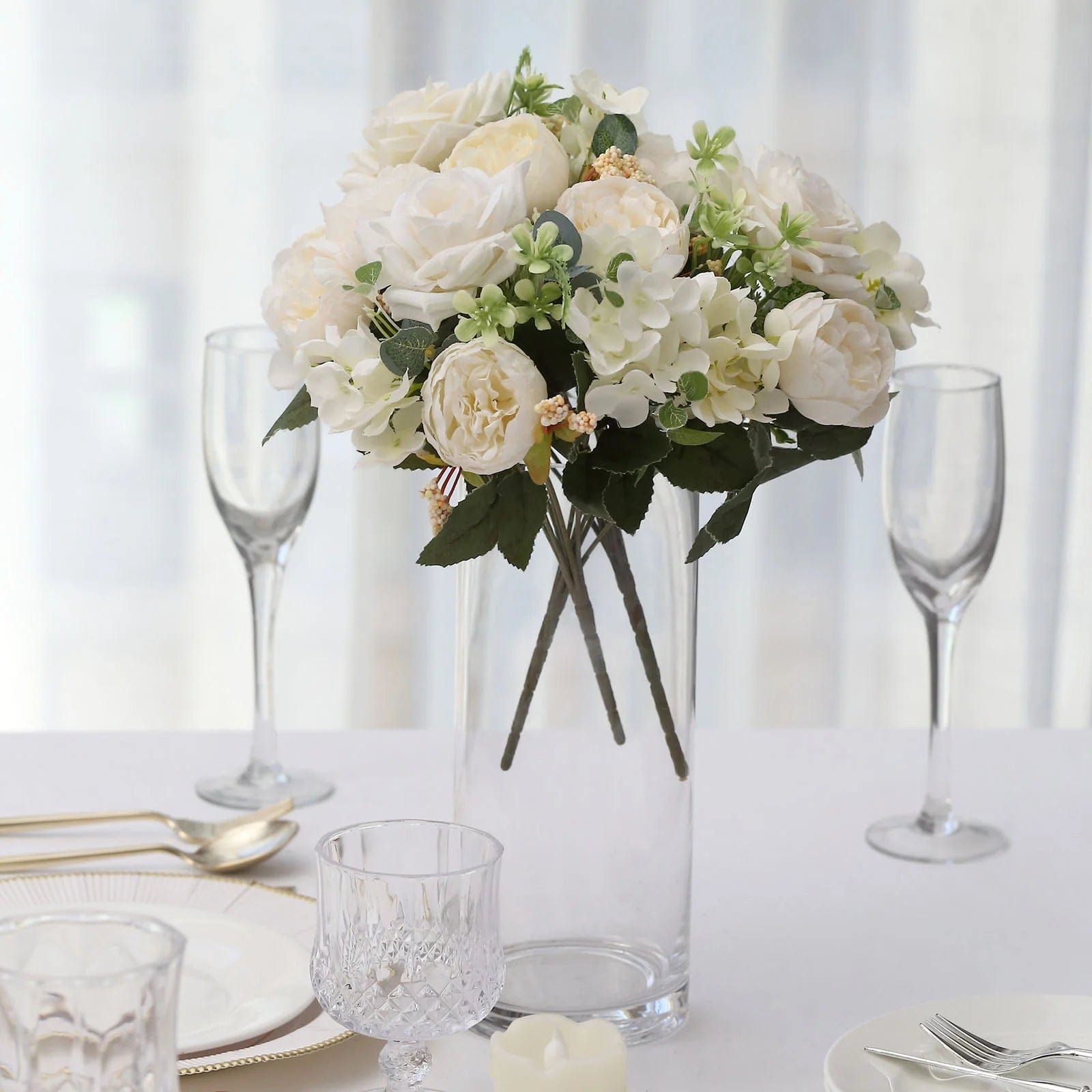 2 Bouquets 12 in Assorted Artificial Flowers Silk Floral Bushes