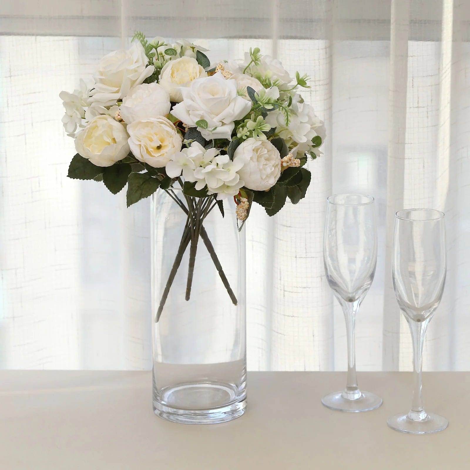 2 Bouquets 12 in Assorted Artificial Flowers Silk Floral Bushes