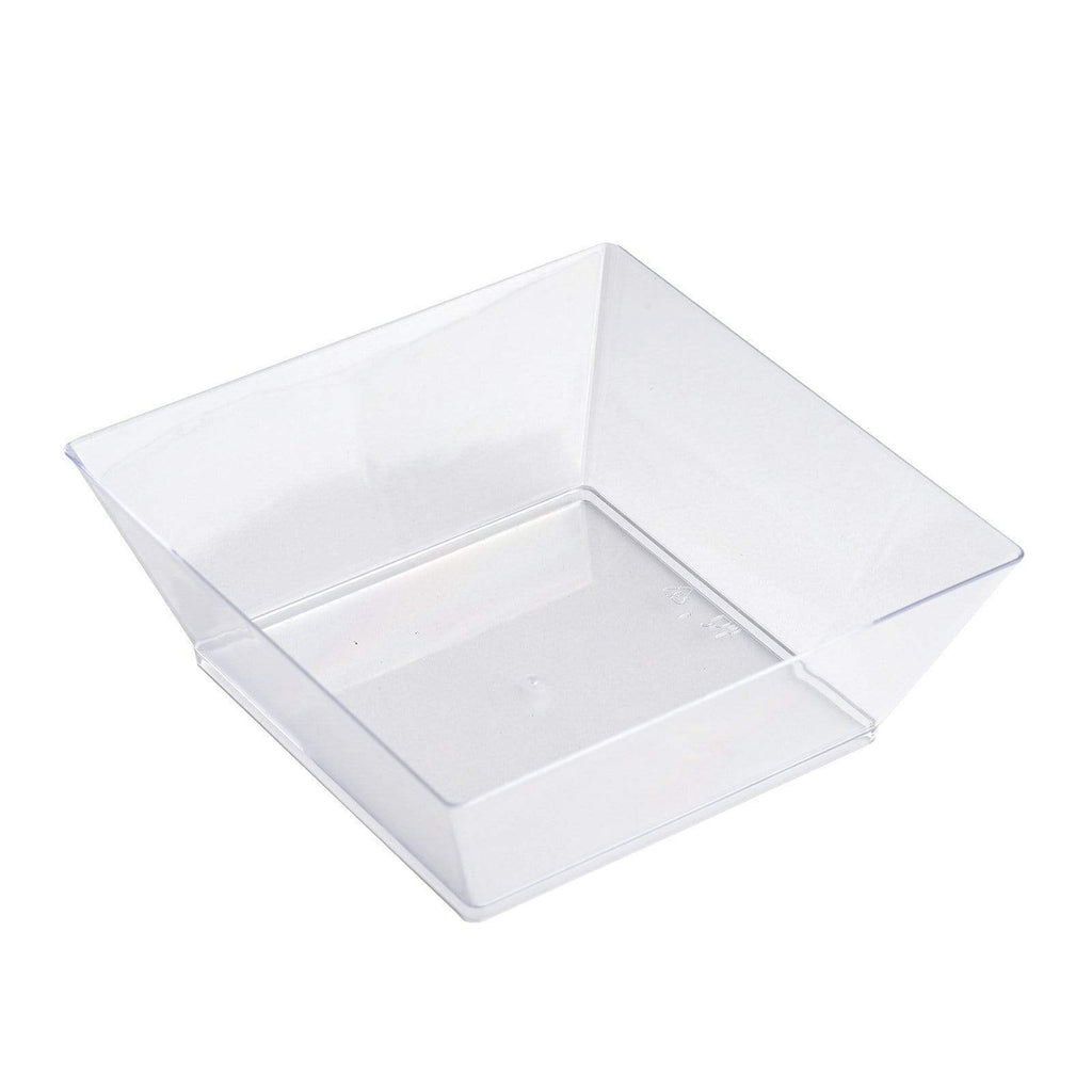 12 pcs 10 oz. Clear Plastic Square Disposable Bowls