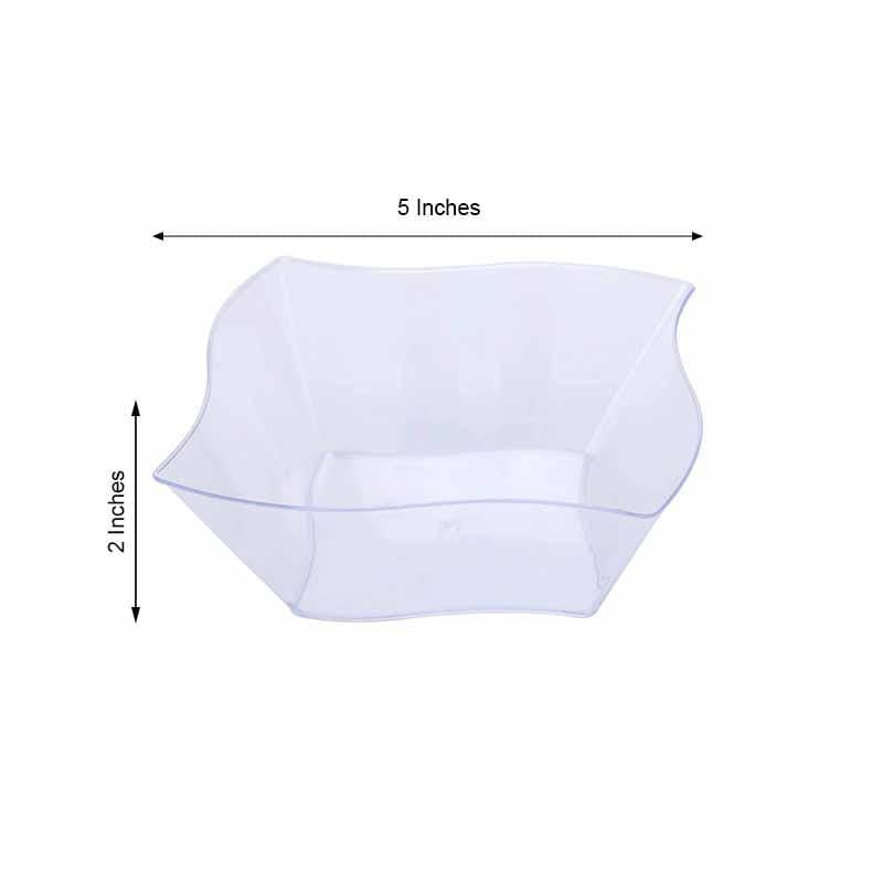 12 pcs 16 oz. Clear Wave Design Plastic Square Disposable Bowls – Balsa ...