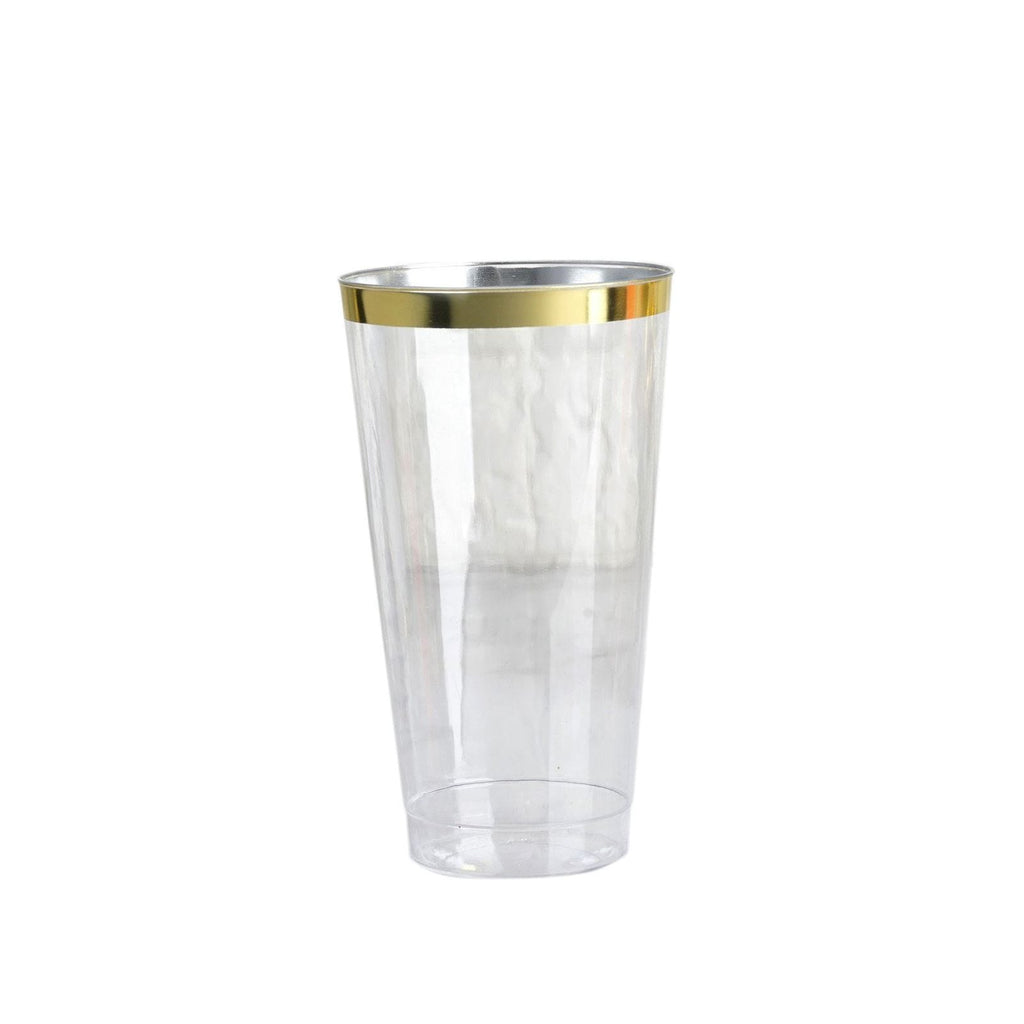 Premium Plastic Tumblers - Clear w/Silver Trim