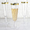 12 pcs 12 oz. Clear with Gold Rim Champagne Plastic Disposable Glasses