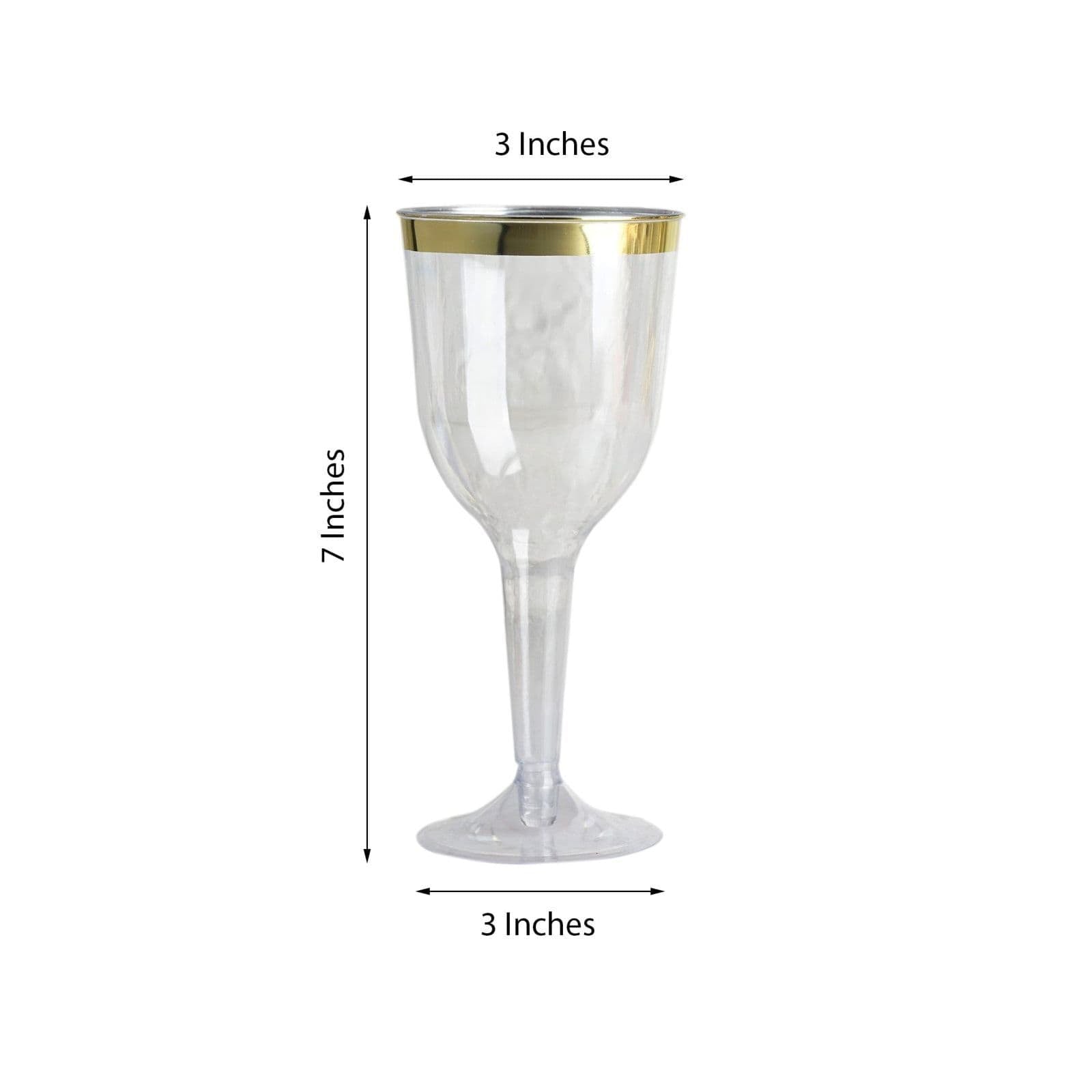 12 pcs 6 oz. Clear with Gold Rim Disposable Plastic Party Champagne Flutes Glasses