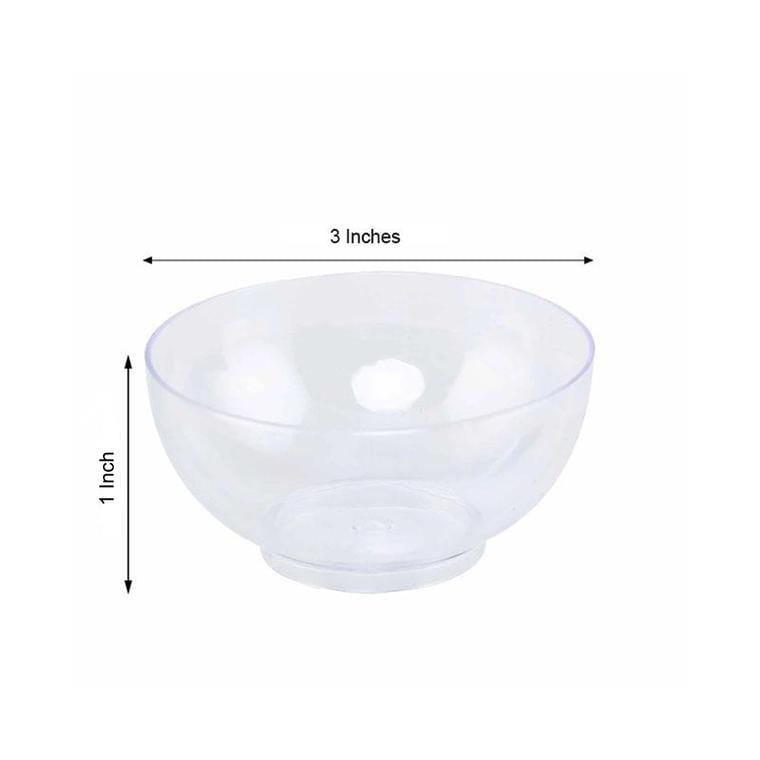 24 pcs 2 oz. Clear Plastic Mini Round Disposable Bowls
