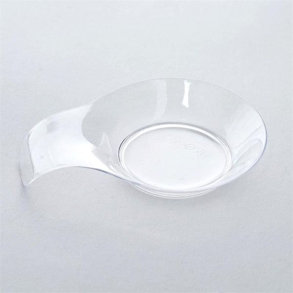24 pcs 4" Clear Handled Round Mini Plates with Handles