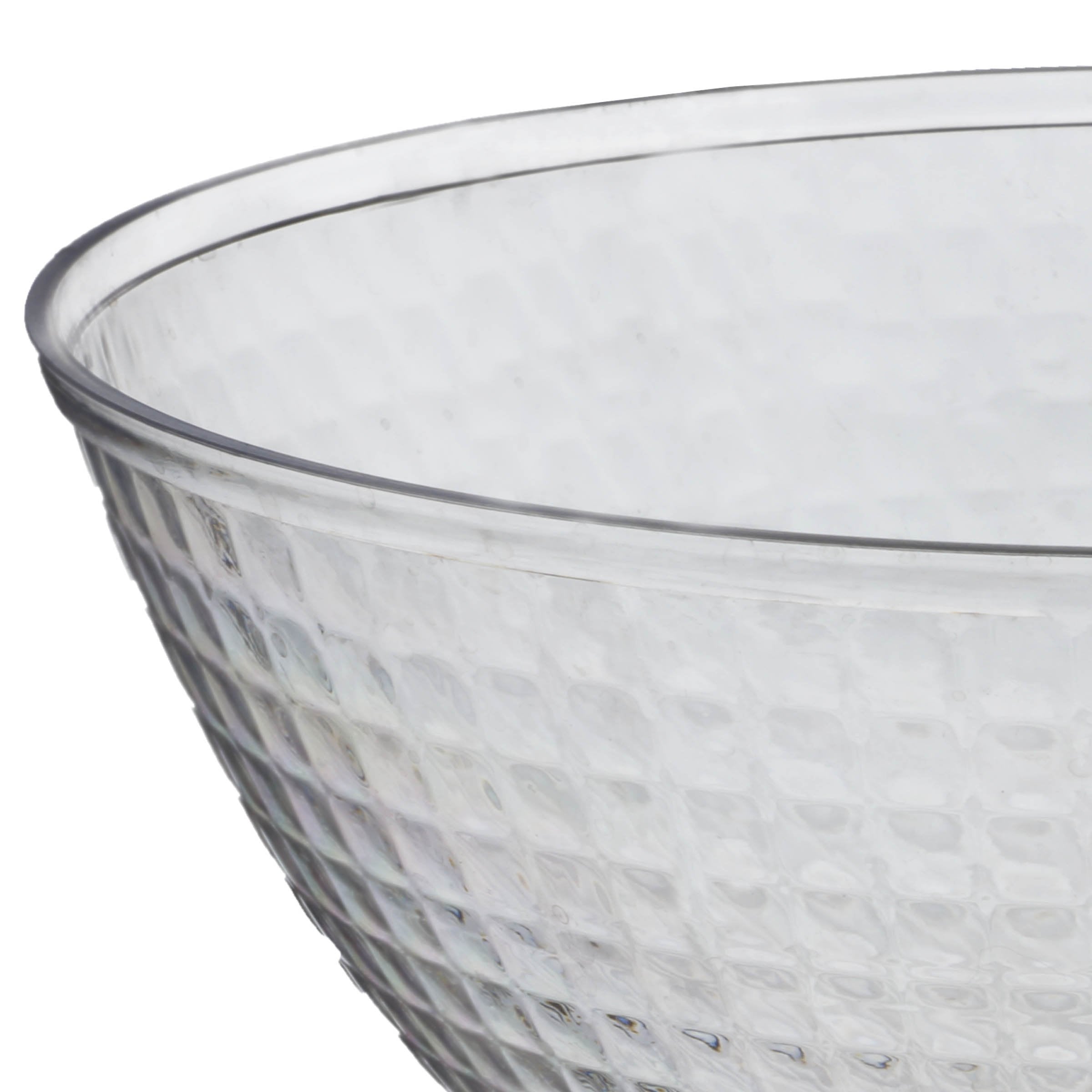 4 pcs 2 qt Disposable Textured Clear Plastic Serving Bowls