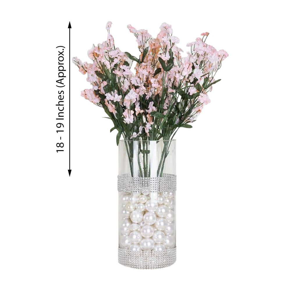 Balsacircle 32 Blush Silk Baby Breath Artificial Flowers - 12 Bushes - Wedding Party Centerpieces Arrangements Bouquets Supplies