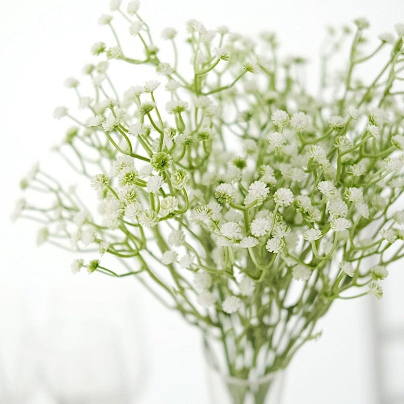 12 White 22 in Tall Baby Breath Stems Silk Artificial Flowers