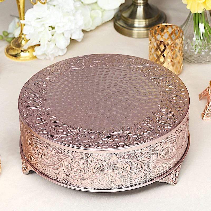 14 in wide Round Embossed Wedding Cake Stand Riser