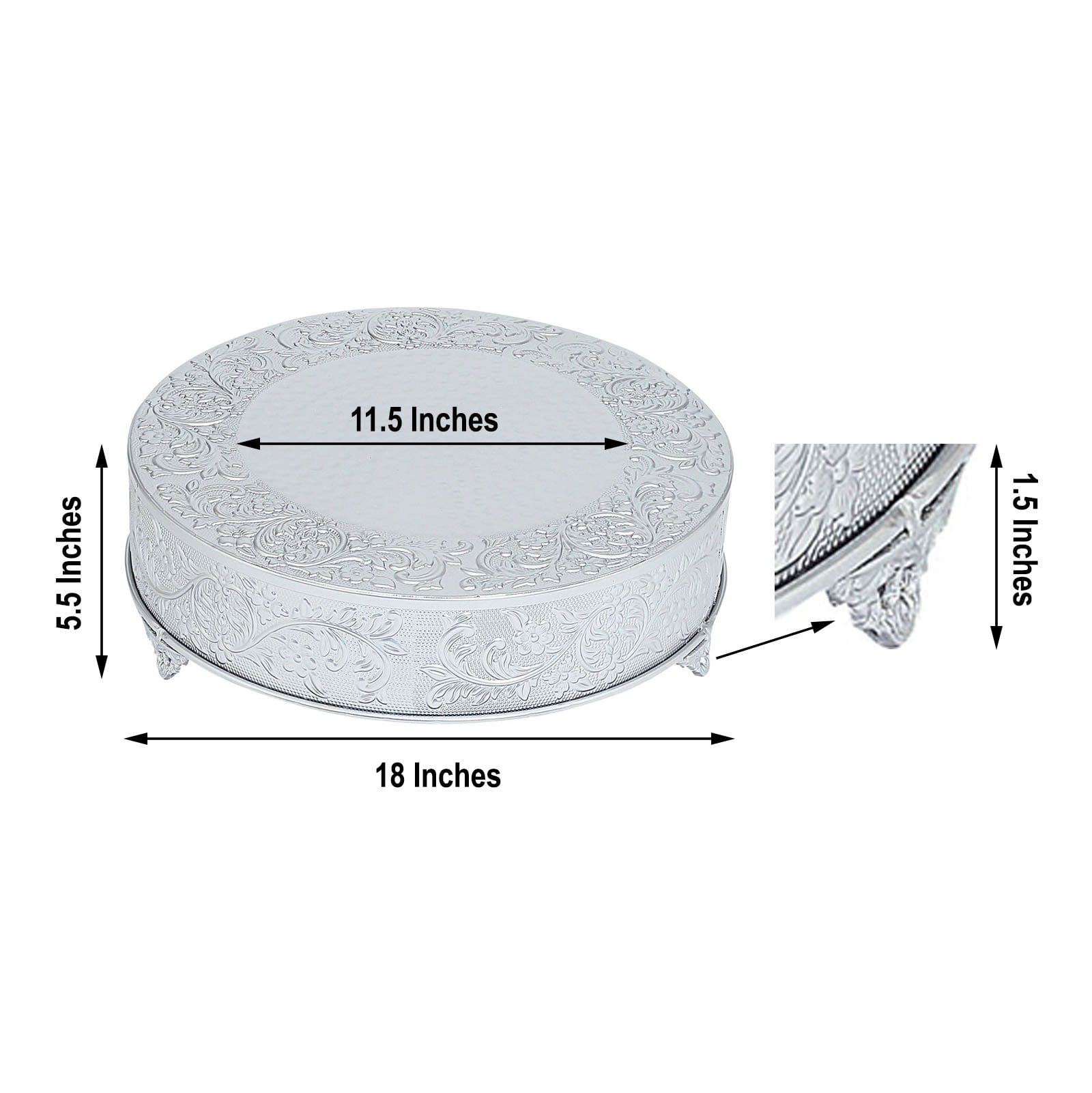 18 in wide Round Embossed Wedding Cake Stand Riser
