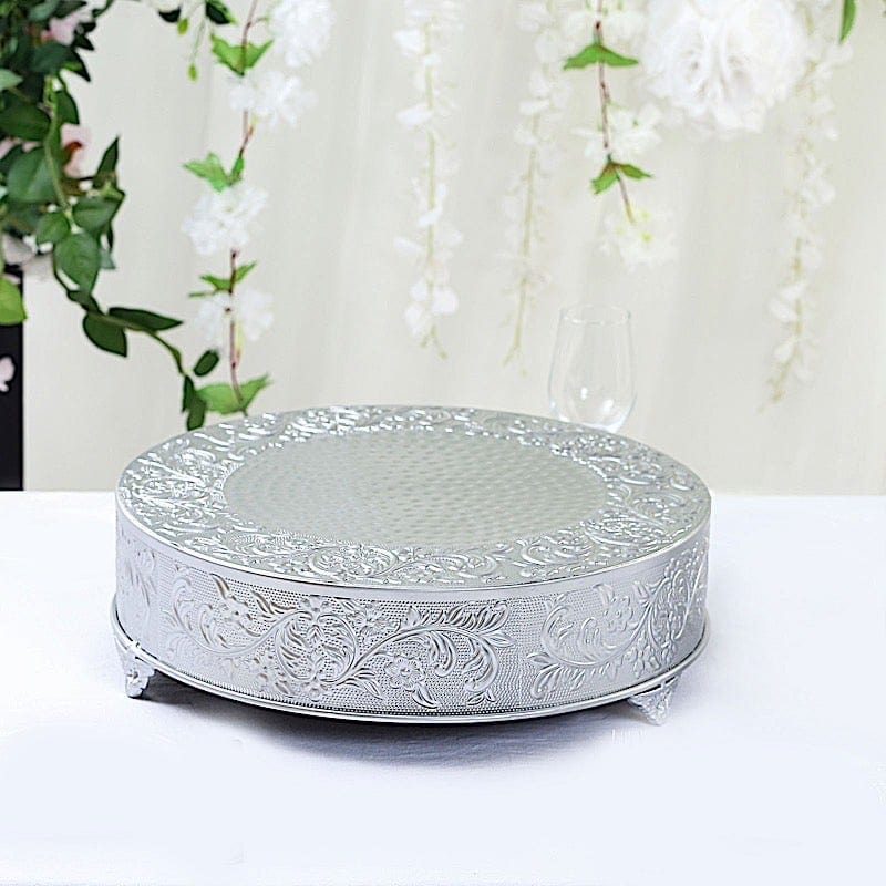 18 in wide Round Embossed Wedding Cake Stand Riser