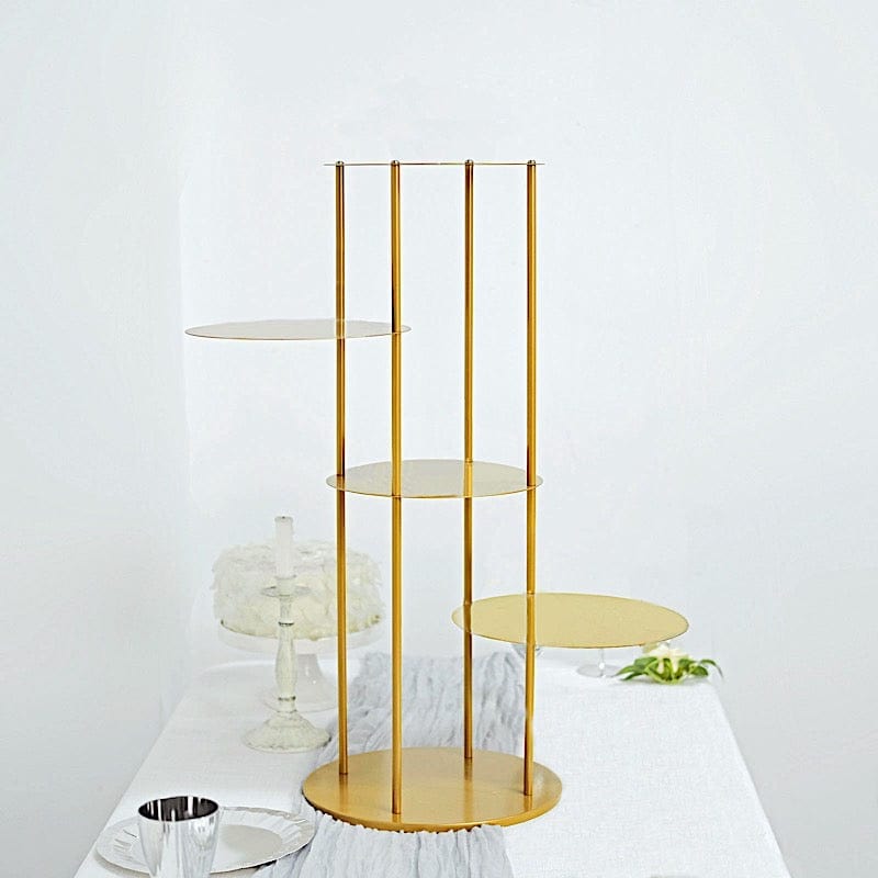 2.5 feet Gold 5 Tier Round Metal Cake Dessert Display Stand Centerpiece
