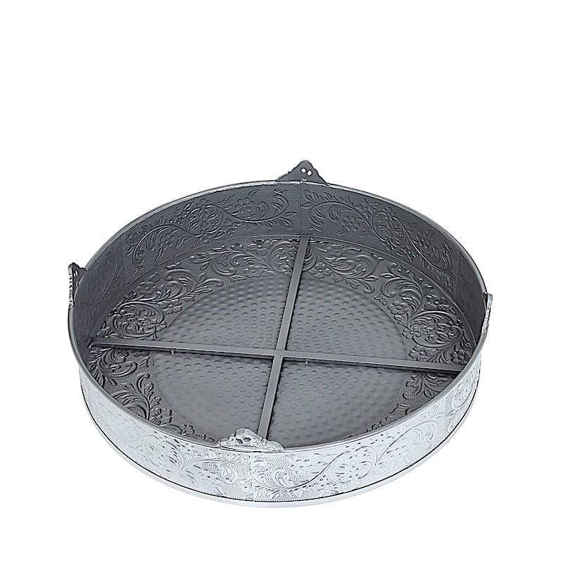 22 in wide Round Embossed Wedding Cake Stand Riser