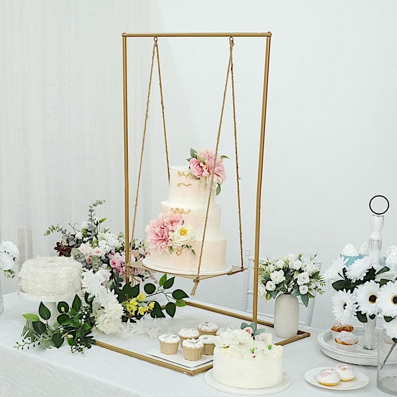 3 feet Gold Metal Swing Cake Stand Hanging Dessert Display Centerpiece