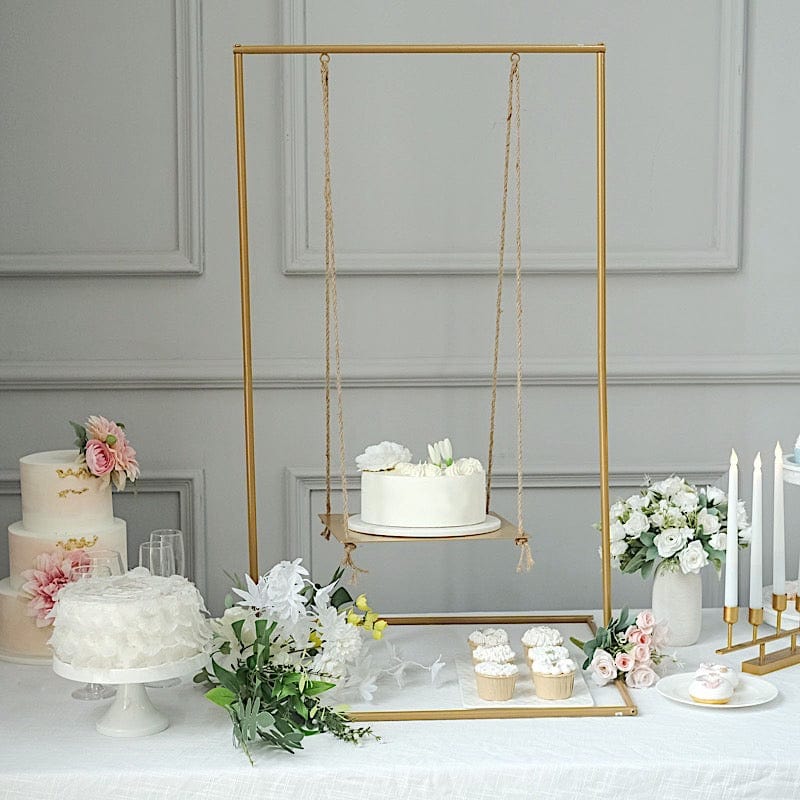 3 feet Gold Metal Swing Cake Stand Hanging Dessert Display Centerpiece