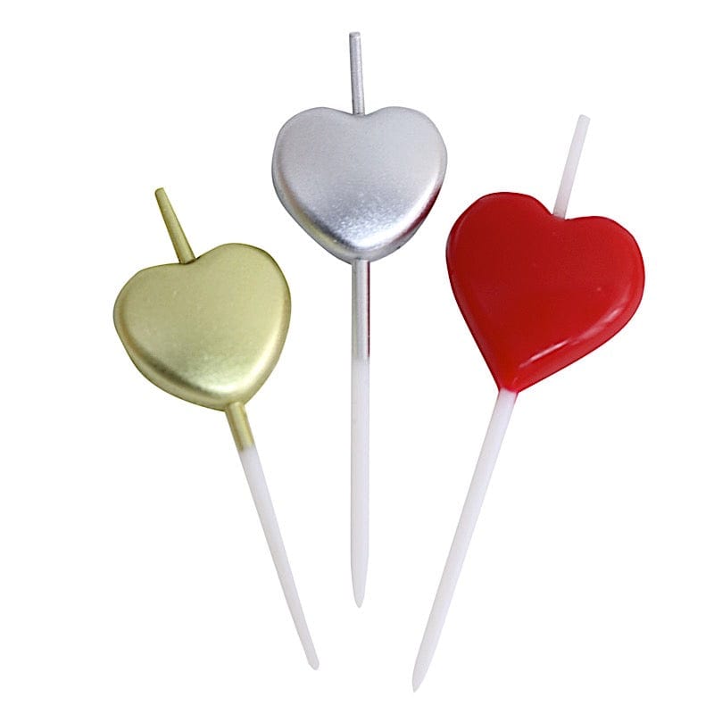10 Assorted Birthday Candles Dessert Cake Topper with Heart Design