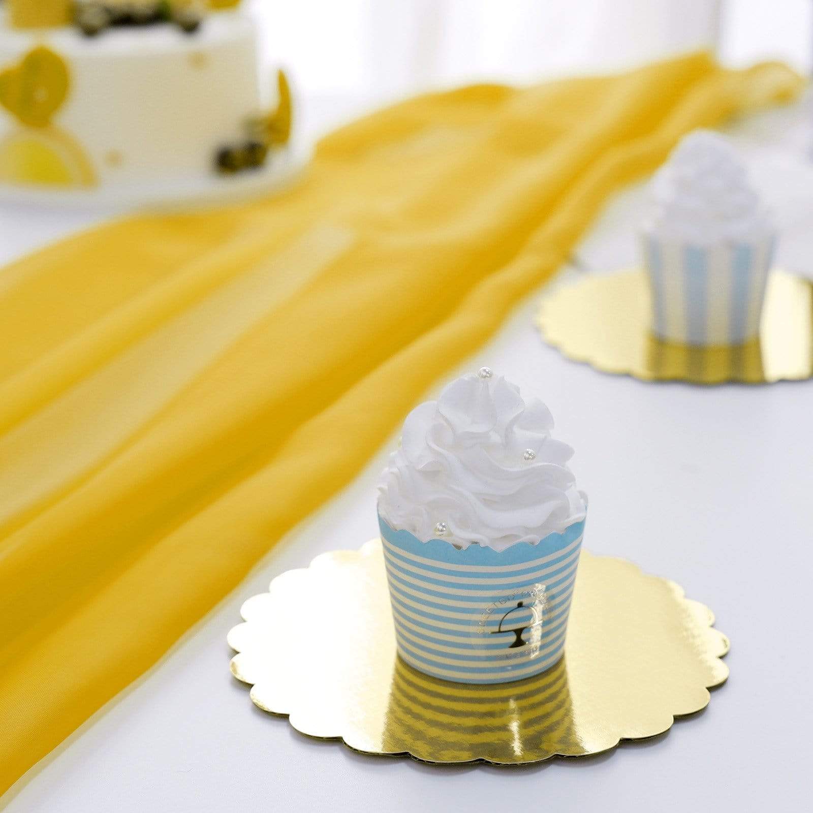 18 Gold Metallic Round Cake Boards Disposable Dessert Holders Set