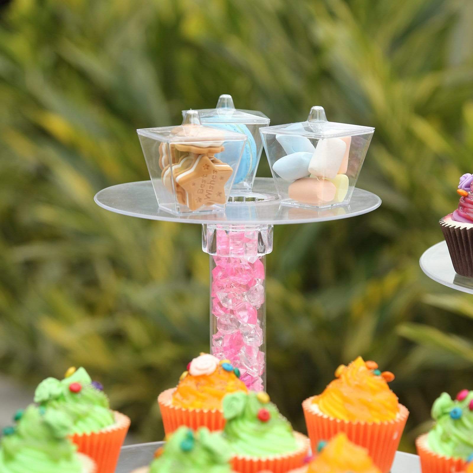 4 Tiers XL Clear Wedding Cupcake Cup Cake Stand Set NEW