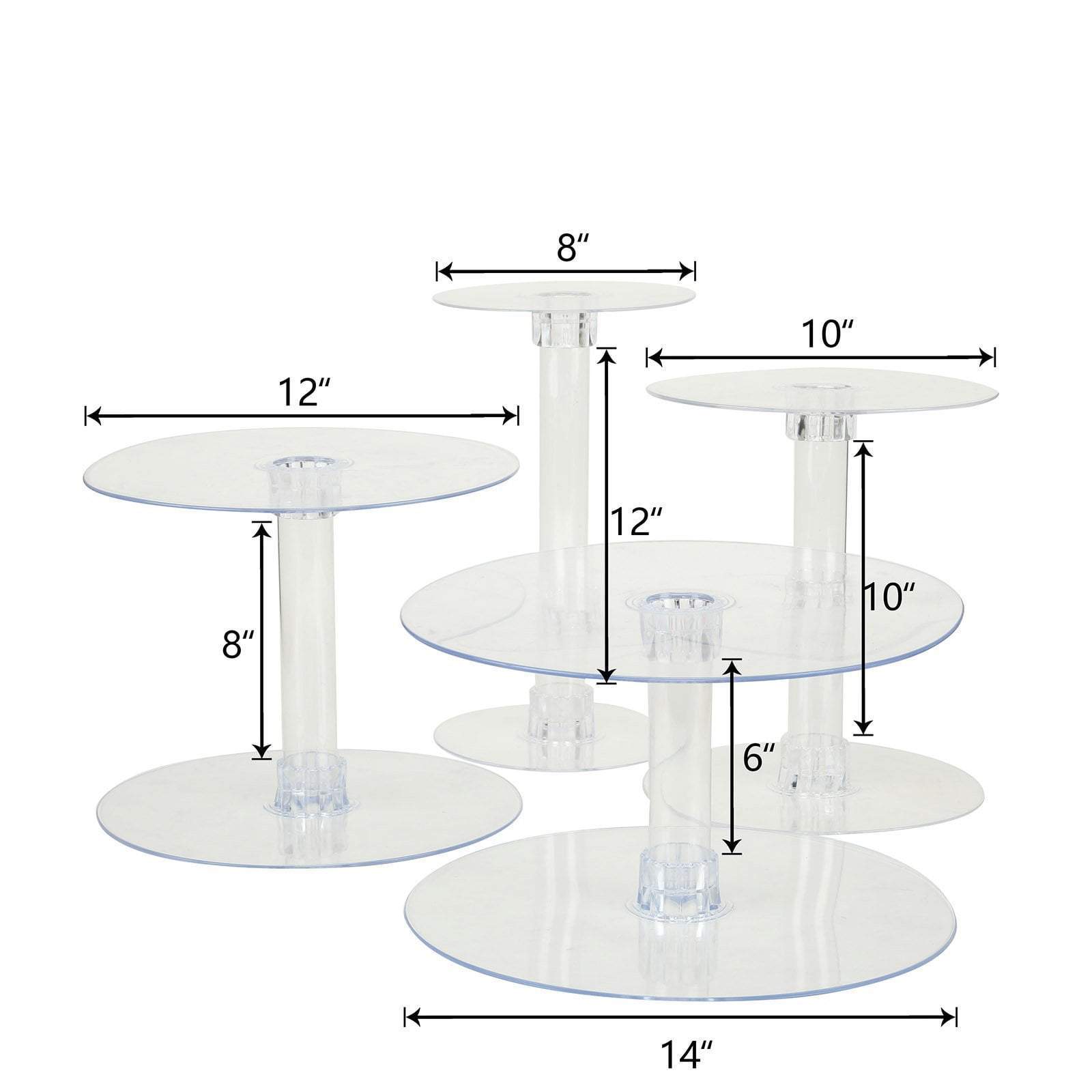 4 Tiers XL Clear Wedding Cupcake Cup Cake Stand Set NEW