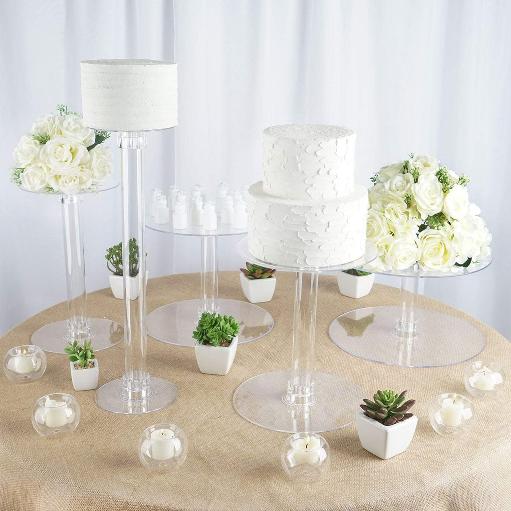 Set of 3 Cake & Cupcake Stands, Clear Acrylic Risers | ShopWildThings.com
