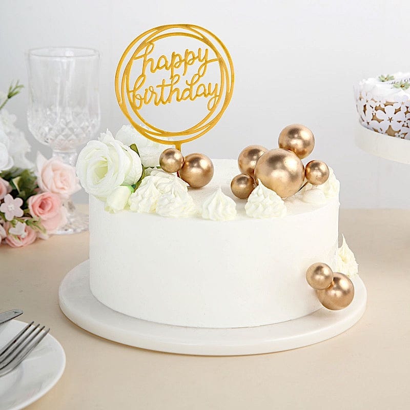 12 Cake Topper Picks Faux Pearl Balls Cupcake Decorations
