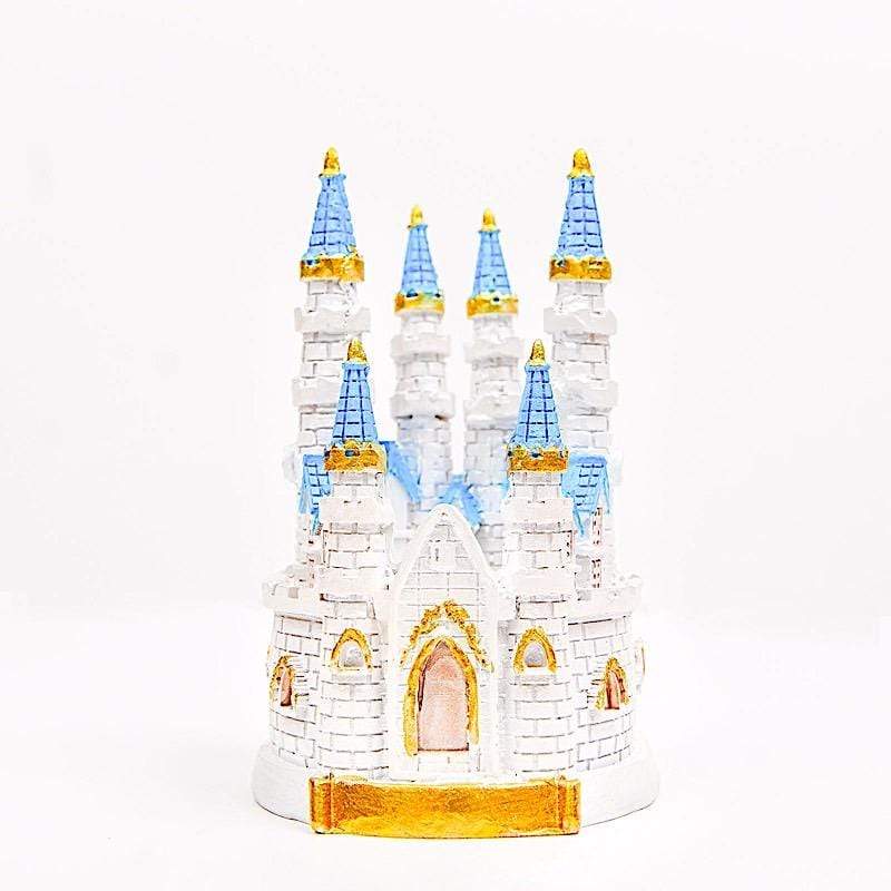4.5 in tall White and Blue Princess Castle Cake Topper